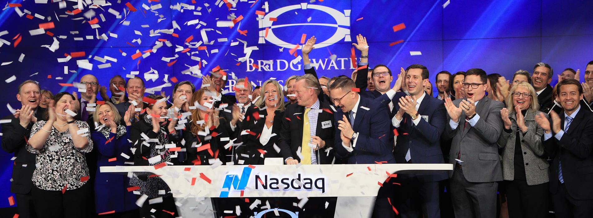 Photo of Bridgewater Bank team celebrating.